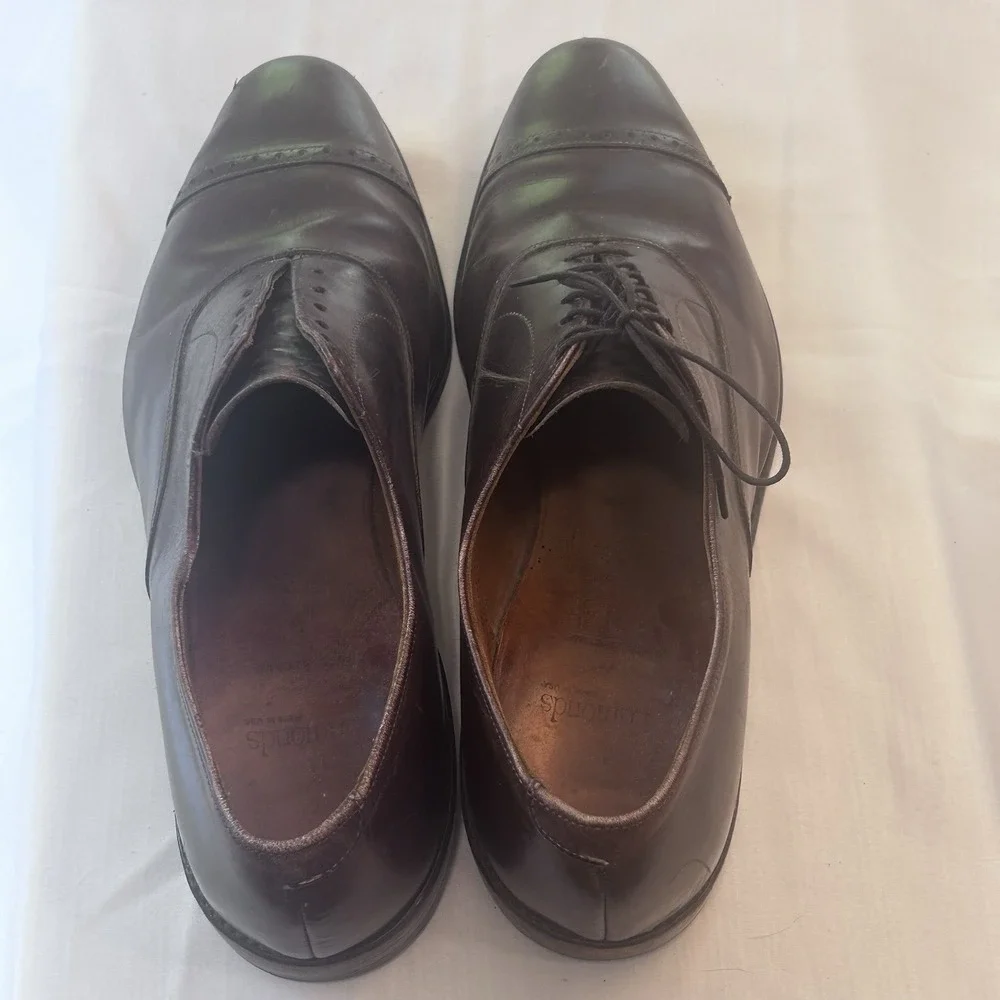 Allen Edmonds Fifth Avenue Brown Leather Oxford Lace Cap Toe Shoes Men 13C